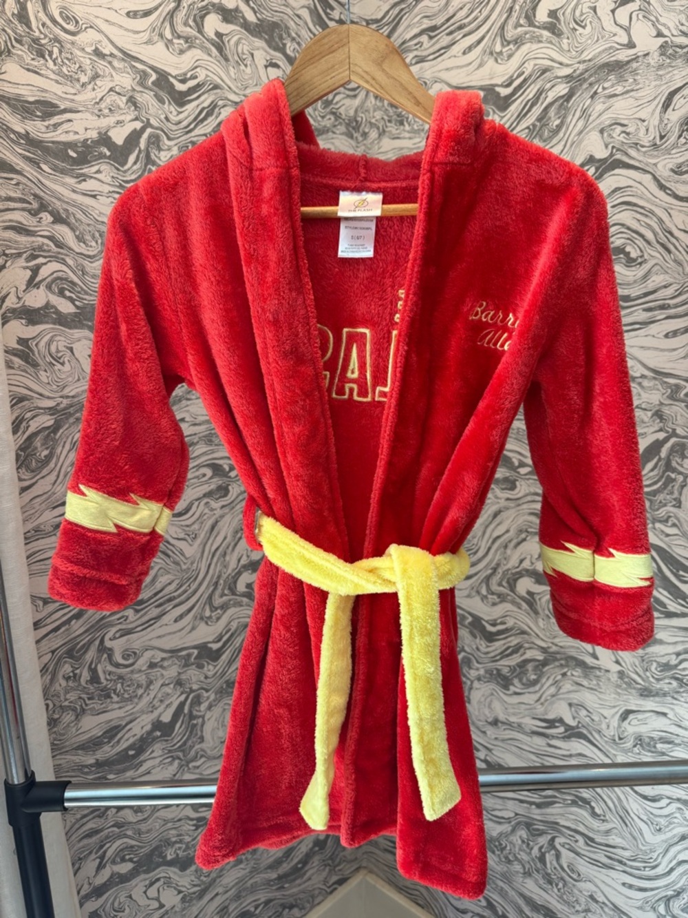 THE FLASH: Kids Plush Red & Yellow Hooded Robe
